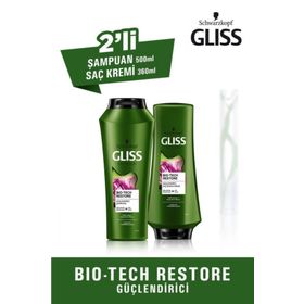 Gliss Bio-Tech 500 ml Güçlendirici Şampuan+Bio-Tech 360 ml Şampuan Seti