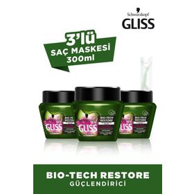 Gliss Bio-Tech Güçlendirici 3x300 ml Saç Bakım Maskesi