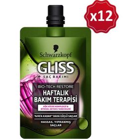 Gliss Bio Tech Restore 12x50 ml Haftalık Bakım Terapisi