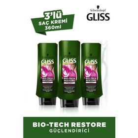 Gliss Bio-Tech Restore 3x360 ml Güçlendirici Saç Kremi
