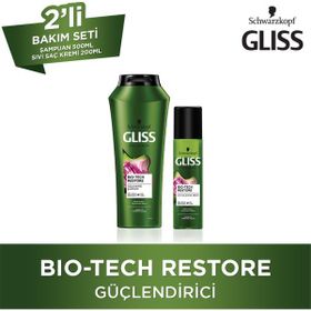Gliss Bio-Tech Restore 500 ml Şampuan + Bio-Tech Restore 200 ml Sıvı Saç Kremi