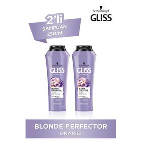 Gliss Blonde Perfector 2x250 ml Mor Şampuan