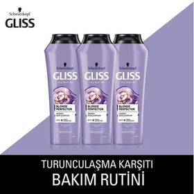 Gliss Blonde Perfector 3x250 ml Turunculaşma Karşıtı Mor Şampuan