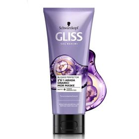 Gliss Blonde Perfector Turunculaşma Karşıtı 200 ml 2'si 1 Arada Onarıcı Mor Maske