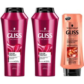 Gliss Color Protect 500 ml + 360 ml Şampuan + Magnificent 400 ml Saç Kremi