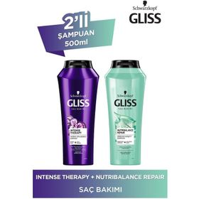 Gliss Intense Therapy 500 ml Şampuan + Nutribalance Repair 500 ml Şampuan
