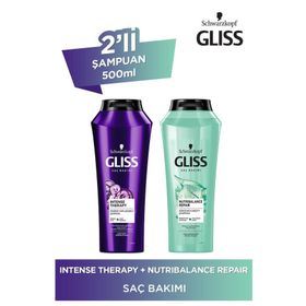 Gliss Intense Therapy 500 ml Şampuan + Nutribalance Repair 500 ml Şampuan