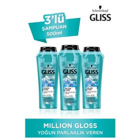 Gliss Million Gloss Yoğun Parlaklık Veren 3x500 ml Şampuan