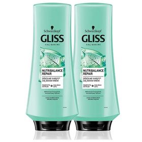 Gliss Nutribalance Repair Saç Dökülmesi Karşıtı 360 ml x 2 Adet Saç Kremi