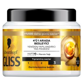 Gliss Oil Nutritive Marula Yağı İle 400 ml 4'ü 1 Arada Besleyici Saç Bakım Maskesi