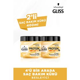 Gliss Protein Shea Yağı 4'ü 1 Arada Besleyici 2x400 ml Saç Bakım Kürü