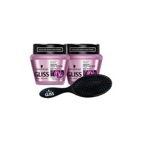 Gliss Serum Deep Repair 2x300 ml Saç Maskesi + Saç Fırçası