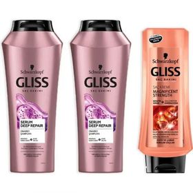 Gliss Serum Deep Repair 500+360 ml Şampuan + Gliss 400 ml Magnificent Saç Kremi