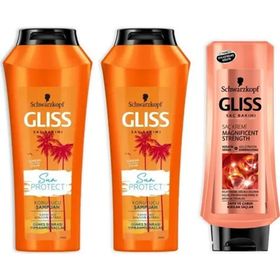 Gliss Sun Protect 500+360 ml Şampuan + Gliss Magnificent 400 ml Saç Kremi