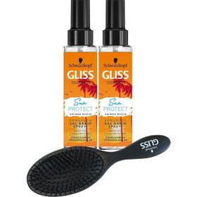Gliss Sun Protect Koruyucu 2x100 ml Saç Bakım Spreyi + Saç Fırçası