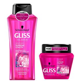 Gliss Supreme Length 360 ml Şampuan + Supreme Length 300 ml Saç Maskesi
