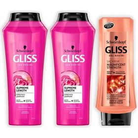 Gliss Supreme Length 500+360 ml Şampuan + Gliss Magnificent 400 ml Saç Kremi