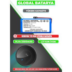 Global Anker Eufy Robovac 11S Max 14.4v 3200 mAh Li-ion Akıllı Robot Süpürge Bataryası