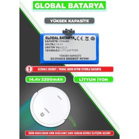 Global Ecovacs Deebot N79W 14.4 V 3200 mAh Li-ion Yüksek Kapasite Akıllı Robot Süpürge Batarya