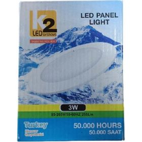 Global K2 KDL404 3W 3000K Günışığı Smd Yuvarlak Slim Led Panel