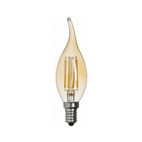Global K2 KES600 10 Adet 4W E14 2700K Sarı Led Flamanlı Kıvrık Buji Rustik Ampul