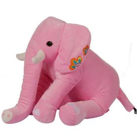Global Kılınç Oturan Dişli Fil 50 cm Pembe Çocuk Peluş Oyuncak