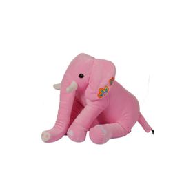 Global Kılınç Oturan Dişli Fil 50 cm Pembe Çocuk Peluş Oyuncak