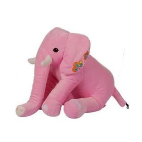 Global Kılınç Oturan Dişli Fil 50 cm Pembe Çocuk Peluş Oyuncak
