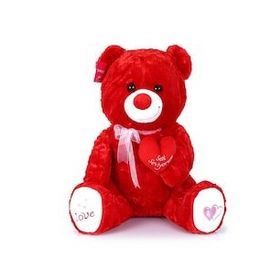 Global Kılınç Yumoş Ayı 47 cm Kırmızı Kalpli Sevgiliye Hediye Peluş Oyuncak
