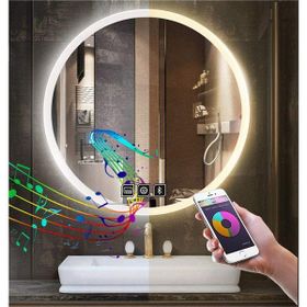 Global Led Mirror 60 cm Dokunmatik Tuşlu Buğu Yapmayan Ledli Yuvarlak Banyo Aynası