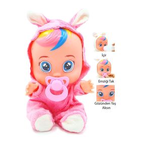 Global Toys Mavi Beyaz Pembe Renk Ağlayan ve Konuşan Et Bebek