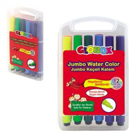 Globox 1128 Jumbo Üçgen 12'li Keçeli Boya Kalemi