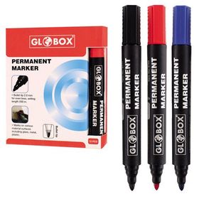 Globox 6769 Kırmızı Yuvarlak Uç Permanent Markör Koli Kalemi