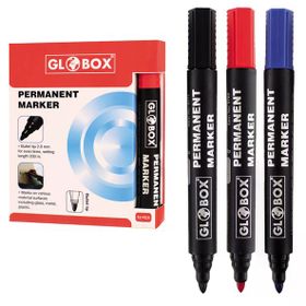 Globox 6769 Kırmızı Yuvarlak Uç Permanent Markör Koli Kalemi