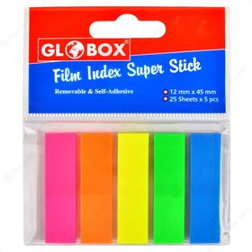 Globox Film Index 12x45 mm 5 Renk 25 YP Yapışkanlı Not Kağıdı
