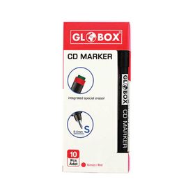 Globox S Permanent 0.4 mm Kırmızı Uçlu Asetat CD Kalemi
