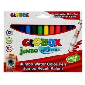 Globox Yıkanabilir 12 Renk Jumbo Keçeli Kalem