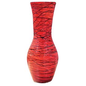 Globy 49 cm Kırmızı Dekoratif Cam Vazo