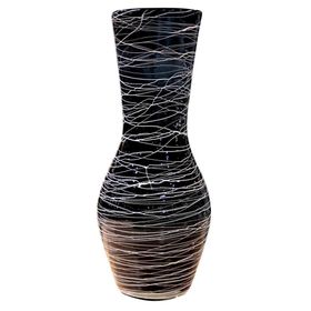 Globy 49 cm Siyah Dekoratif Cam Vazo