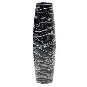 Globy 50 cm Siyah Dekoratif Cam Vazo