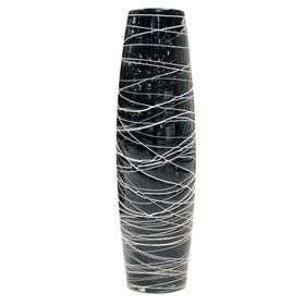 Globy 50 cm Siyah Dekoratif Cam Vazo