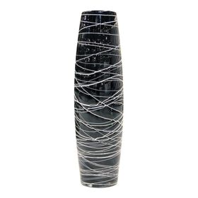 Globy 50 cm Siyah Dekoratif Cam Vazo