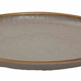 Globy Açık Büfe Gold 28x28x3.2 cm Yuvarlak Servis Sunum Tabağı