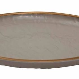 Globy Açık Büfe Gold 28x28x3.2 cm Yuvarlak Servis Sunum Tabağı