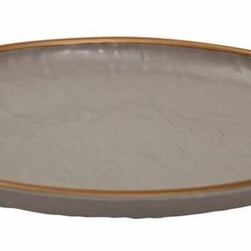 Globy Açık Büfe Gold 28x28x3.2 cm Yuvarlak Servis Sunum Tabağı