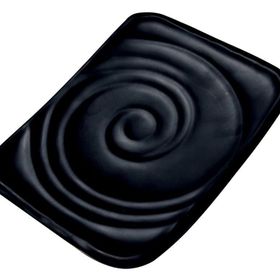 Globy Açık Büfe Siyah 25.4x20xH:3.8 cm Dikdörtgen Dalgalı Tabak