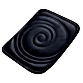Globy Açık Büfe Siyah 25.4x20xH:3.8 cm Dikdörtgen Dalgalı Tabak