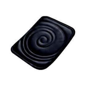 Globy Açık Büfe Siyah 25.4x20xH:3.8 cm Dikdörtgen Dalgalı Tabak