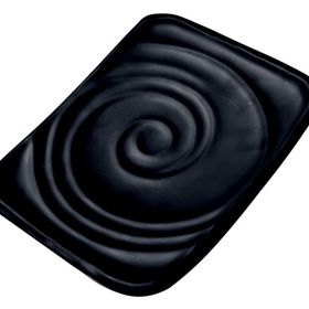 Globy Açık Büfe Siyah 25.4x20xH:3.8 cm Dikdörtgen Dalgalı Tabak