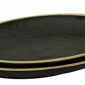 Globy Açık Büfe Yellow 34x24x3.6 cm Oval Servis Sunum Tabağı
